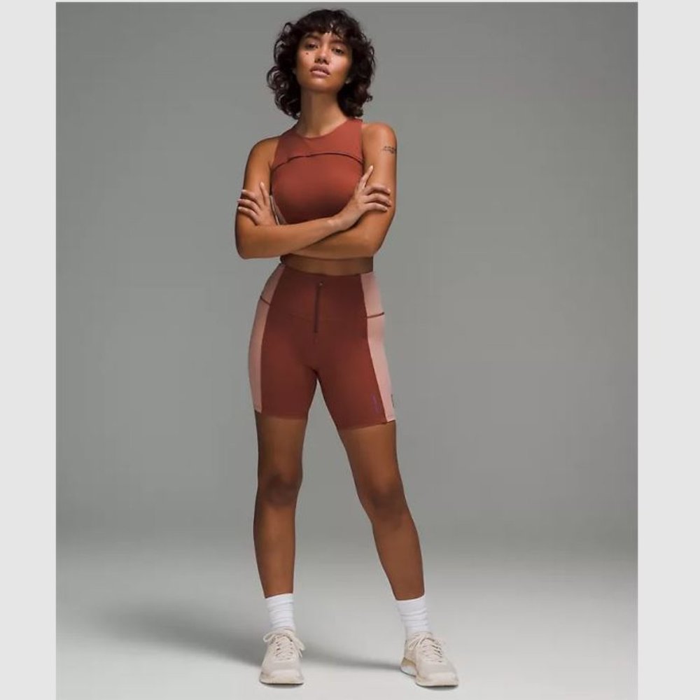 Lululemon Hike to Swim Bra and Short Suit Copper/Pink